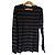 Autre Marque Majestic Filatures Pull à Rayures Noir Gris