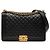 Borsa a spalla Chanel Boy Chanel 28 con catena Nero
