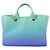 Borsa Chanel Deauville 2-way Chain Tote Blu - vista 3
