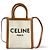 Céline Celine Vertical Cabas Canvas with Leather Small Beige