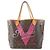 Louis Vuitton Monogram V Neverfull MM Handtasche Braun Rot