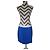 Mini gonna bicolore Diane Von Furstenberg Sloane Bianco Blu Blu navy