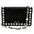Clutch Miu Miu in pelle decorata con cristalli e perle, Medium Nero