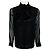 Blusa in seta Burberry a maniche lunghe con collo a fiocco e volant, nera Nero