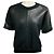 Vera Wang Collection Kurzarm-Top aus schwarzem Lammleder