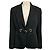 Dolce & Gabbana Jacke aus schwarzem Crepe mit Lackledergürtel
