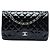Borsa a tracolla Chanel Jumbo Classic Double Flap in vernice nera Nero