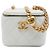 Mini Vanity Case Chanel Quilted Caviar CC Sweetheart Bianco con Tracolla a Catena
