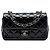 Borsa a tracolla Chanel Mini Rectangular Classic Single Flap in vernice nera Nero