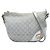 Borsa a tracolla mezzaluna Gucci New Britt Medium in tela GG argento