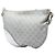 Borsa a tracolla mezzaluna Gucci New Britt Medium in tela GG argento - vista 2