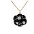 Collana con pendente Camelia smaltata nera Chanel CC placcata oro Nero - vista 2