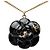 Collana con pendente Camelia smaltata nera Chanel CC placcata oro Nero - vista 3