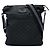 Borsa a tracolla Gucci GG in nylon nero con banda Web