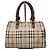 Borsa a mano Burberry Haymarket Check Marrone Beige