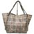 Burberry Bolso Tote Canterbury Haymarket Check con Tachuelas - Beige/Gris