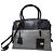 Prada Mala Tote Medium Esplanade em Couro Saffiano Cinza/Preto