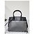 Prada Mala Tote Medium Esplanade em Couro Saffiano Cinza/Preto - vista 3
