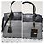 Prada Mala Tote Medium Esplanade em Couro Saffiano Cinza/Preto - vista 9