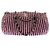 Chanel Handtasche aus rosa-schwarz gestreiftem Stoff Pink - Ansicht 2