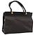 Céline CELINE Macadam Hand Bag PVC Leather Black Gold Tone