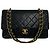 Chanel Vintage Matelassé Double Flap Schultertasche Schwarz