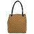 GUCCI GG Logo Canvas Leder Tote Bag Braun Beige