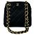Chanel Vintage Matelassé Schultertasche aus Lammleder Schwarz