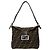 Borsa semi-one shoulder Fendi Zucca FF in canvas e pelle Marrone