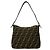 Borsa semi-one shoulder Fendi Zucca FF in canvas e pelle Marrone - vista 3