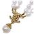 Collier Chanel 96A Coco Mark Turnlock à double rang de perles baroques Doré