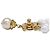 Collier Chanel 96A Coco Mark Turnlock à double rang de perles baroques Doré - vue 3