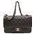 Borsa a tracolla Chanel Double Flap in pelle caviar nera Nero