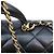 Borsa a tracolla Chanel in pelle d'agnello nera Nero - vista 7