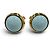 Hermès Hermes Eclipse Stud Earrings Golden Light blue