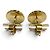 Hermès Hermes Eclipse Stud Earrings Golden Light blue - view 4