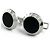 Alfred Dunhill Gemelli rotondi Dunhill JSB8201H Onyx Coin Nero Argento