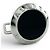 Alfred Dunhill Gemelli rotondi Dunhill JSB8201H Onyx Coin Nero Argento - vista 5