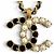 Collana a catena in pelle con perle e strass Chanel B20B Coco Mark Nero D'oro