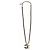 Collana a catena in pelle con perle e strass Chanel B20B Coco Mark Nero D'oro - vista 3