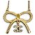 Collar Chanel B24K ABE650 Coco Mark con cinta y strass Dorado