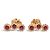 Pendientes de botón Christian Dior Mimi Rose Roja Dorado