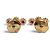 Pendientes de botón Christian Dior Mimi Rose Roja Dorado - vista 2