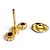 Pendientes de botón Christian Dior Mimi Rose Roja Dorado - vista 4