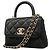 Bolso Chanel de piel de becerro granulada negra Negro