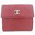 Chanel 47422 Red Leather Tri-Fold Wallet
