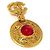 Chanel Brosche Gold und Rot Golden