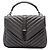 Autre Marque Saint Laurent College Satchel aus Lammleder in Grau, Chevron-Muster, Medium mit Monogramm Braun Anthrazitgrau