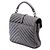 Autre Marque Saint Laurent College Satchel aus Lammleder in Grau, Chevron-Muster, Medium mit Monogramm Braun Anthrazitgrau - Ansicht 2