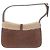 Autre Marque Saint Laurent Le 5 a 7 in camoscio marrone con rifiniture in shearling - vista 2